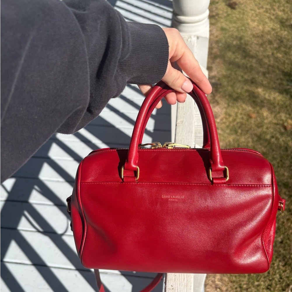 Saint Laurent Cherry Red Satchel
